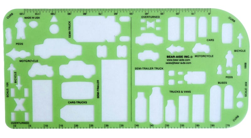 Crime Scene Traffic Drawing Template - for Accident Reconstruction - Image 2